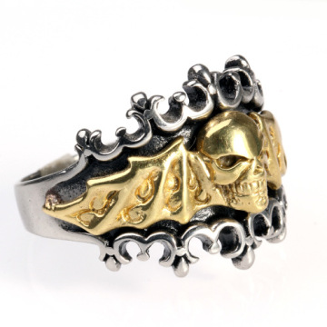 New Fashion Golden silver bat skull ring