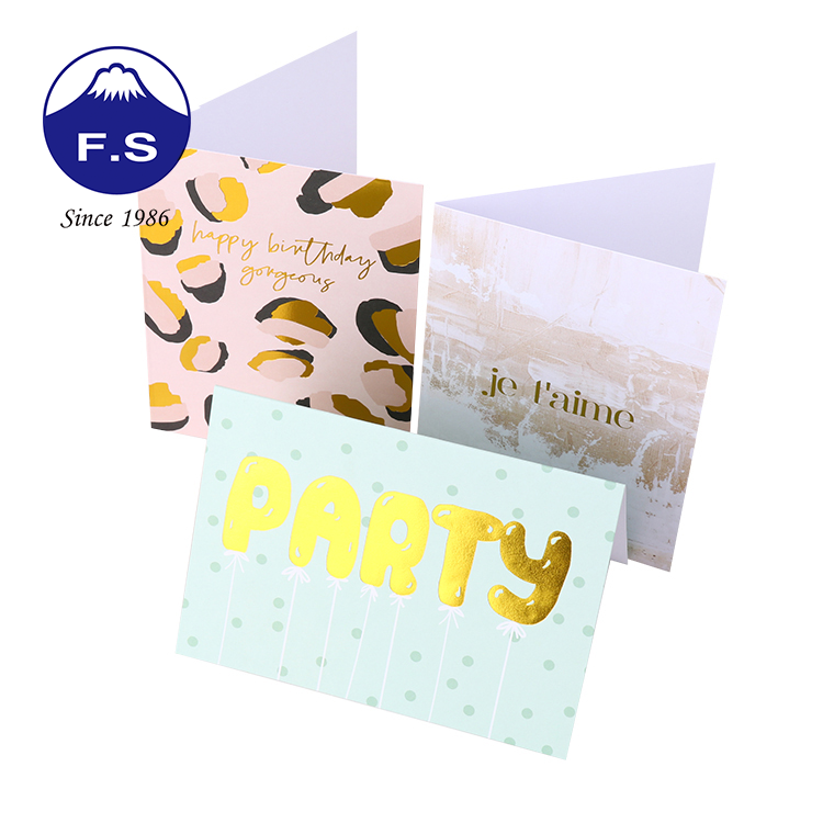 Design Logo Foil Art Paper Postcards Wtih Envelope