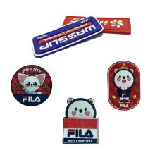 Iron-on Glue Back Embossed PVC Rubber Patches for Custom Garment Logos