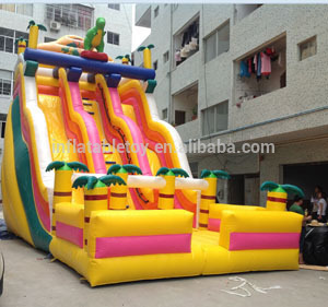 2017 hot sell inflatable double lane slip slide/inflatable slide rentals/inflatable slides