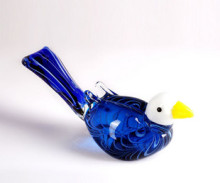 Cute Blue Murano Glass Bird for Table Top Display