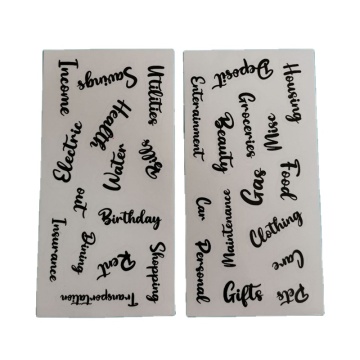 Budget Expense Planners: Black or Color-Matching Letter Stickers for Notebooks