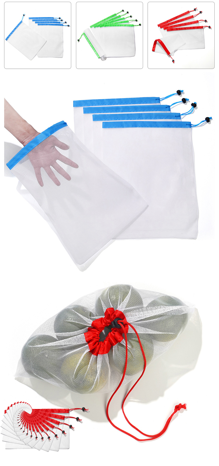 Reusable Cotton Mesh Produce Bags Cotton Wholesale