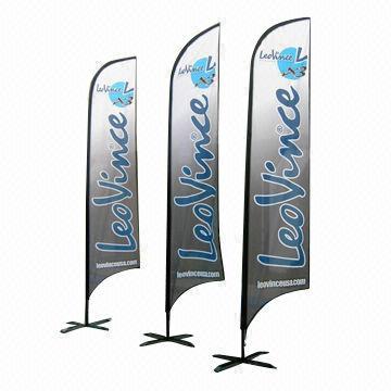 15ft High Promo Flag with Printing on Both Sides, Including Carry Bag