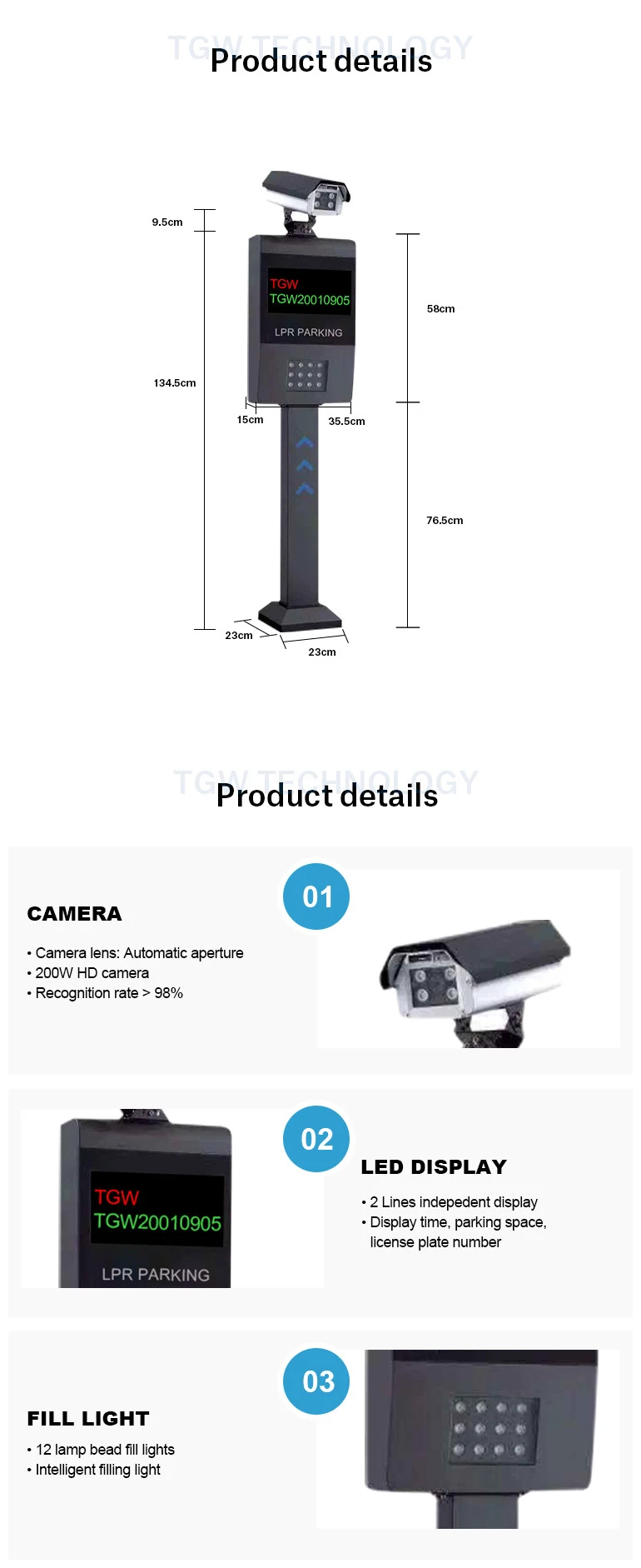 Camera Smart Parking System Price Lpr Parking Access Control System