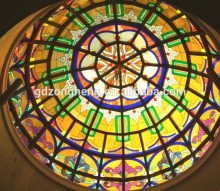 Stained glass interior ceiling domes Antique Stained Glass Skylight Cathedral Safety Digital Printed Glass price