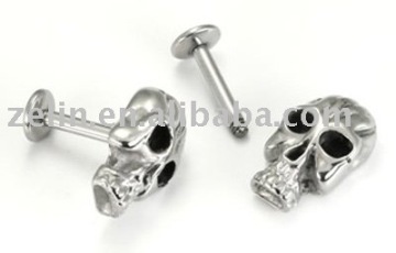 fashion skull labret body piercing lip ring jewelry