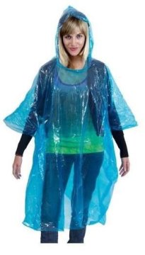 Transparent PE Rain Poncho With Sleeves