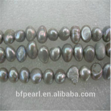 Wholesale Natural Pearls Jewelry Smooth on Both Sides Gray Pearls