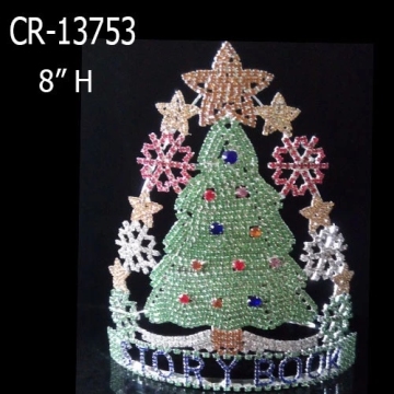 Rhinestone Christmas tree crowns