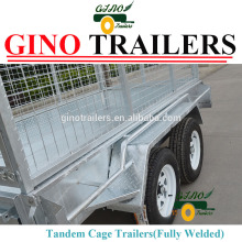 Tandem axle heavy duty cage trailers
