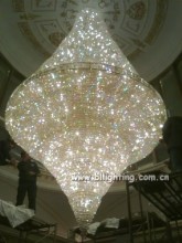 Crystal chandellier lighting crystal luster in hall of hotels