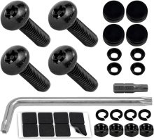 Anti-Theft License Plate Screws - Black Locking Car Tag Hardware Kit