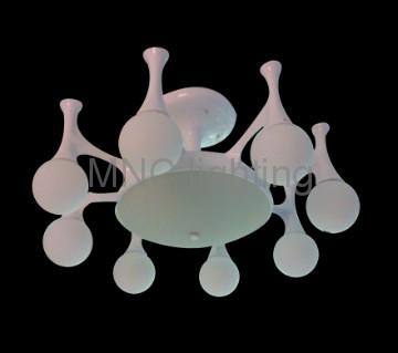 hot sale glass ceiling light with CE approved,8 white ball chandelier