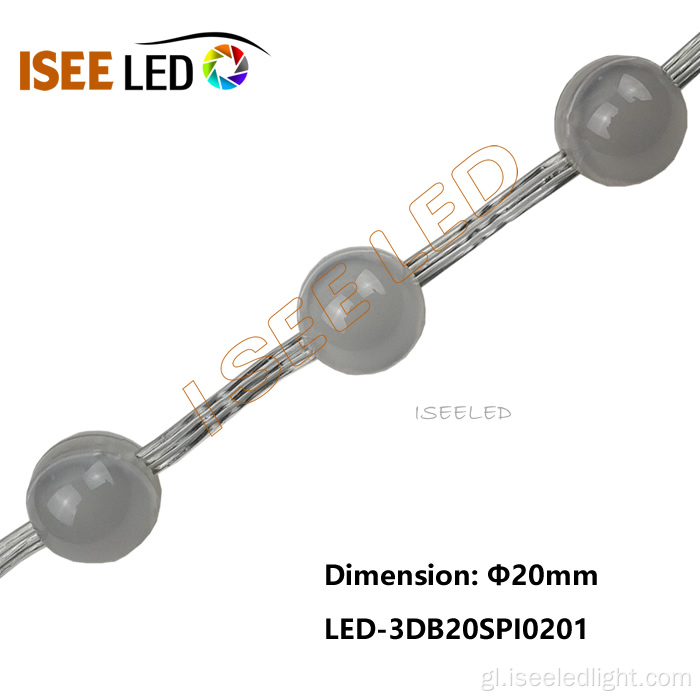 Luz de corda de bóla led individual de 20 mm de diámetro