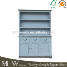 french antique wood sideboard, 3 doors 3 drawers cabinet, white solid wood sideboard