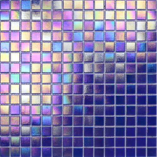 Backsplash di arte del blues del mattone di vetro macchiato del mosaico