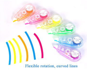 Children's Multi-Color Erasable Fluorescent Highlight Tape for School Stationery