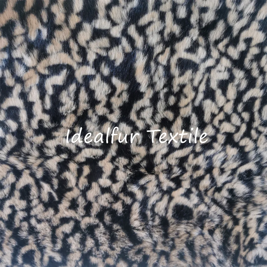 Leopard Printing Soft Fake Fur Fabric