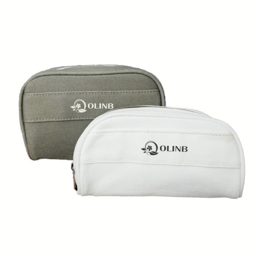 Wholesale Custom Logo Canvas Cotton Cosmetic Zipper Bag