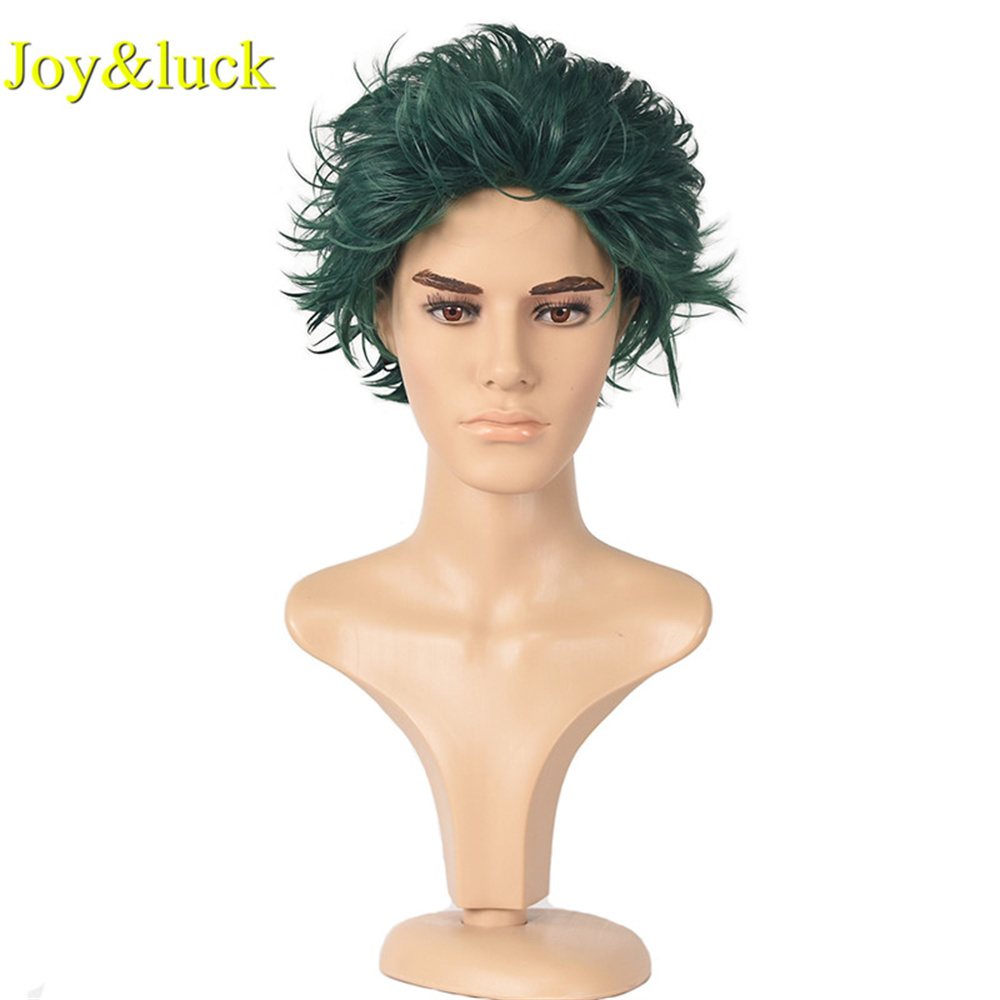 Male Wholesale Dark Green Hair for Mens Daily Party or Cosplay Wigs Man Straight Men Wigs Short Natural Synthetic Hair Wigs