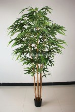 artificial tree, 7' 7 golden trunks bamboo tree, PE bamboo leaf, bamboo pole