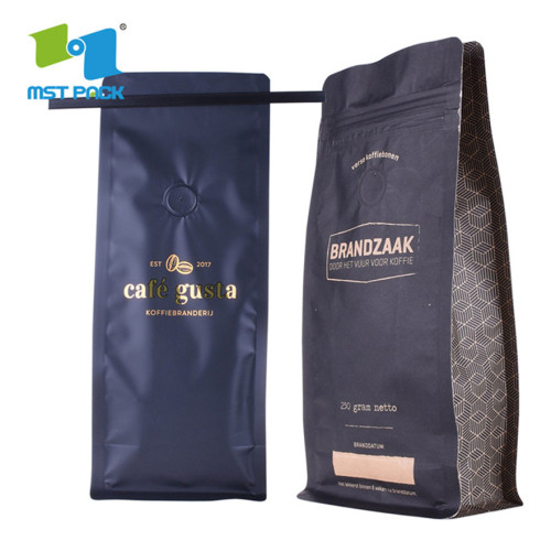 2020 FALT INFERIOR 8OZ 250G 500G 1 LB 2LB 5 LB Bolsas de café com zíper de válvula embalagem de alimentos