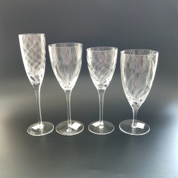 mouth blown goblet glass for martini wine glass