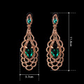 Gold Plated Rhinestone Earrings Tear Drop-shaped Earrings