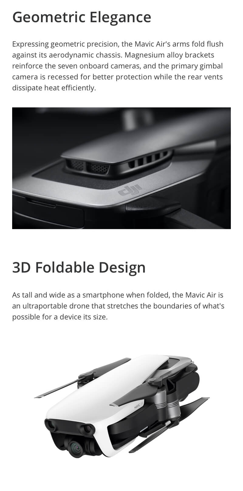 DJI New Drone Mavic Air Fly More Combo 32 MP Sphere Panoramas 4K 100 Mbps Video 3-Directional Environment Sensing Dron In Stock