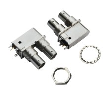 Right Angle PCB Mount Two Jack BNC Connector