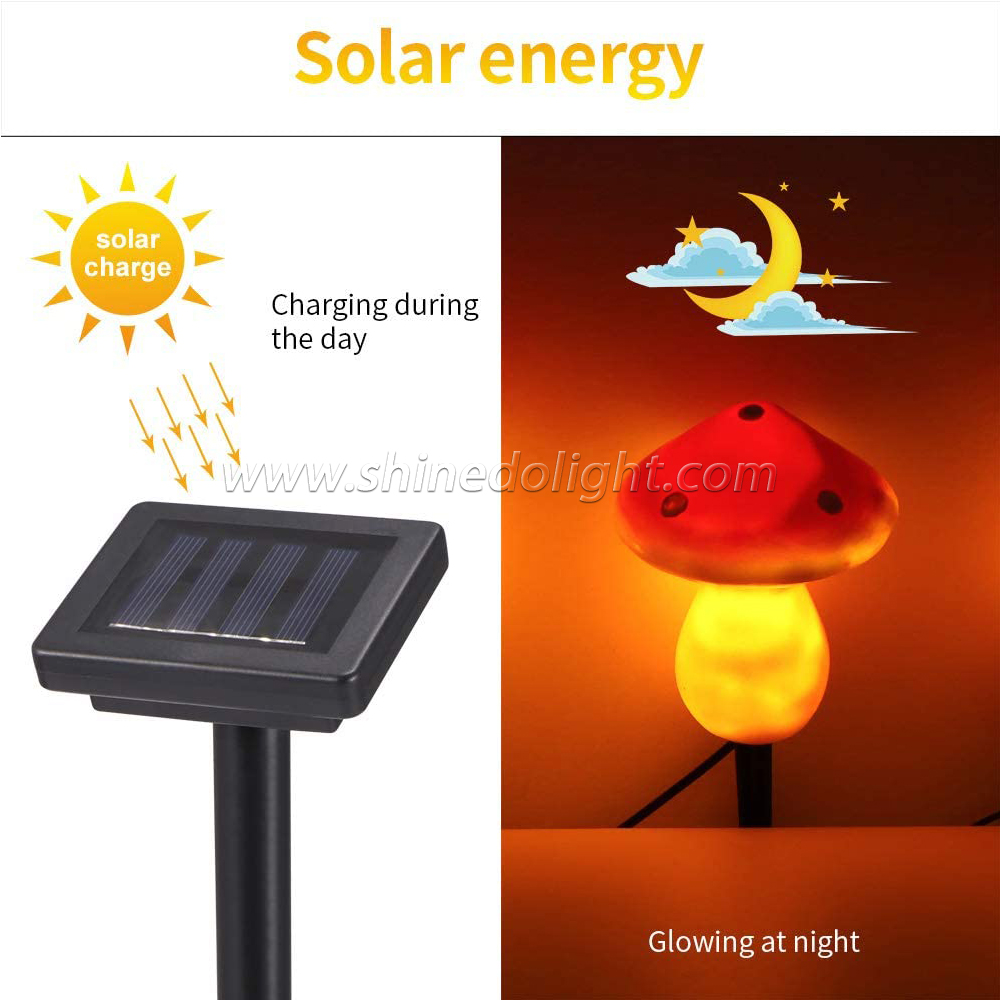 Solar Powered Outdoor Night Decoration IP44 Waterproof funny Mushroom Night Led garden Light