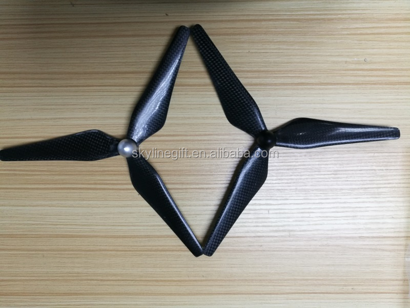Drone Fans Phantom 3 9450 Carbon Fiber Propellers Self-tighten 3-blade Propeller for DJI Phantom 2/3 and Upair drone (Black)