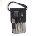 5pcs bbq tool set with nylon bag