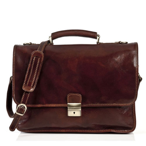 Italian Oil Vintage Durable Mens Leather Briefcase Bag For Doctor Working