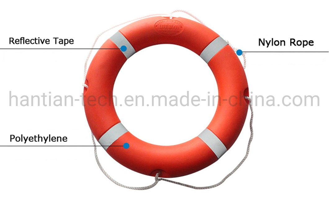 Solas Marine Lifesaving 기기 안전 주황색 PE 강성 해양 생물 링 부표