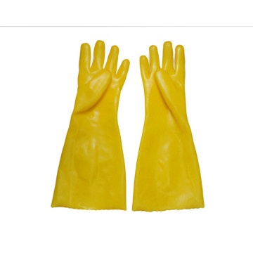 Luvas de acabamento arenoso anti-químico amarelo 45cm