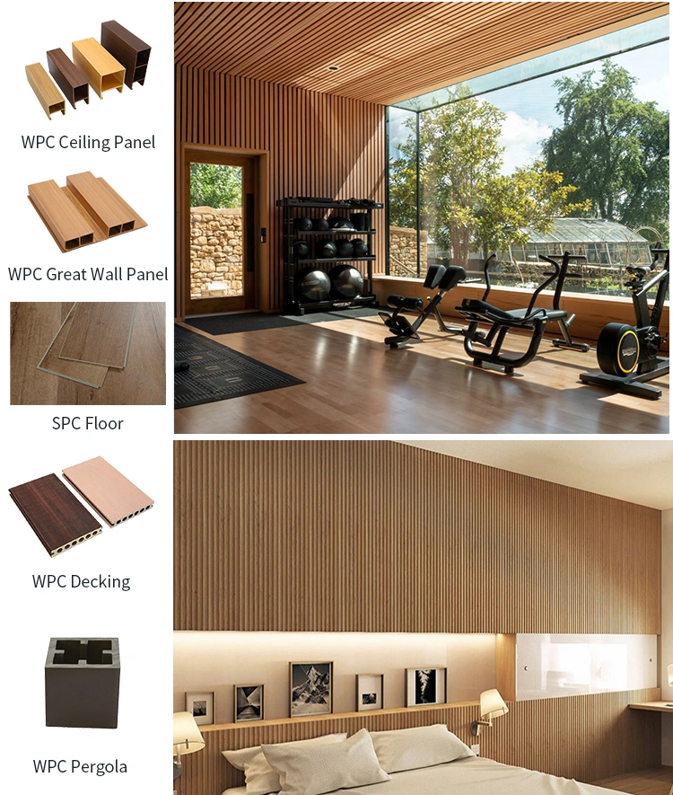 Easy-Installing Wood Composite Indoor WPC Wood Composite PVC Ceiling