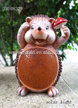 polyresin hedgehog figurine with LED light