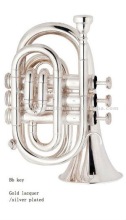 lacquer trumpet,Small bell Pocket Trumpet