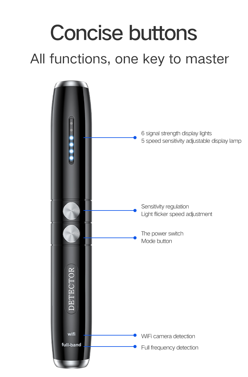 T8 Multi-function Detector Anti Pen Camera Mini recording Finder Signal Lens Wireless Locator GPS Tracker Detect Wireless Cam