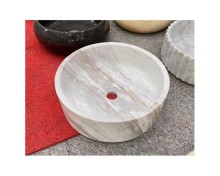 Elegance Solid Surface Countertop Natural Stone Marble Wash Basin Sink For Bathroom