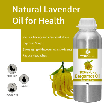Petróleo esencial de grado superior Bergamot Proveedores de aceite esencial orgánico 100% Pure Organic Essential Bulk