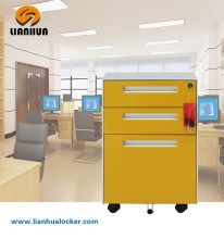 Modern office 3 drawer metal mobile pedestal movable file