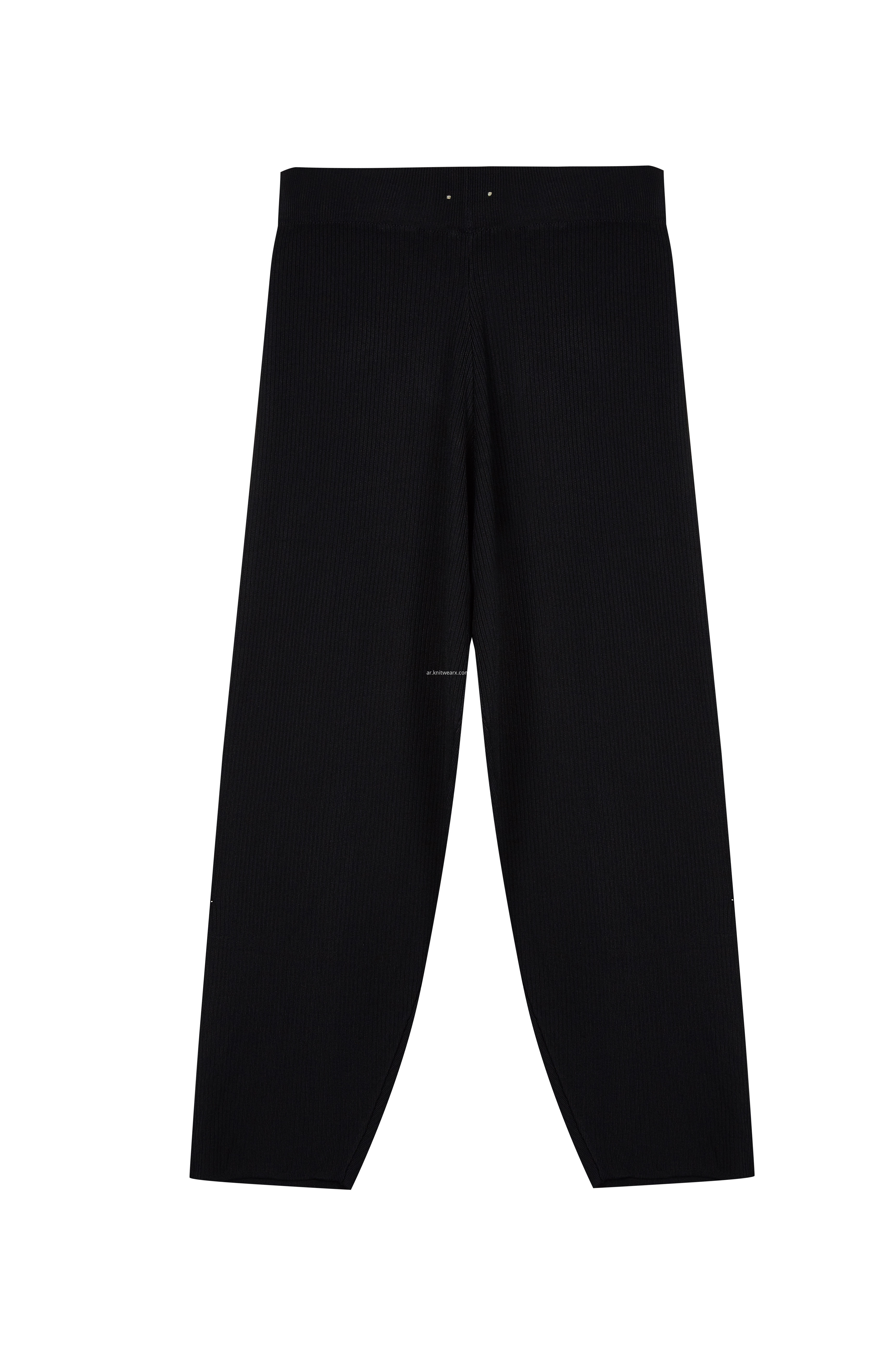 Women's Knitted Elastic Waist Ribbed Wide Pants