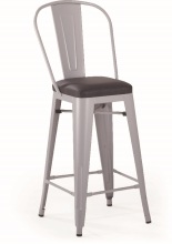 Tolix Bar Metal Chair High Back Soft Pad