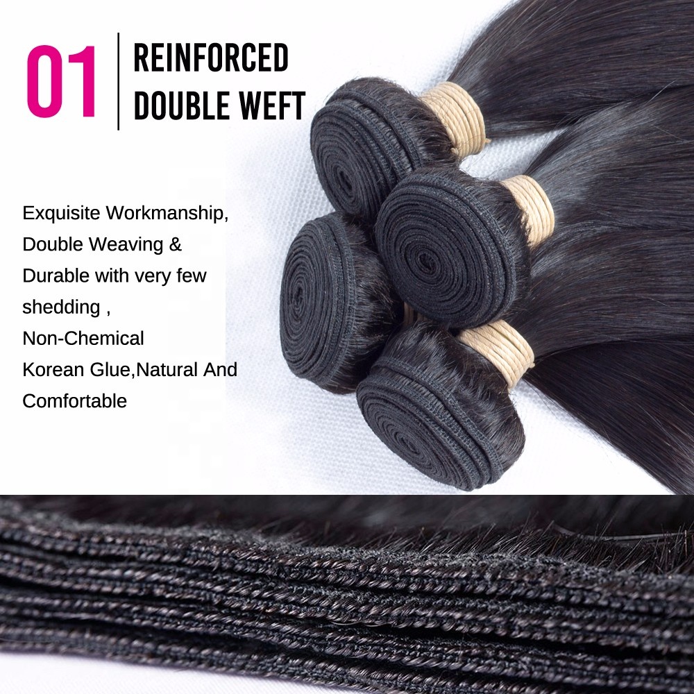 wholesale indian straight human hair bundles with closure