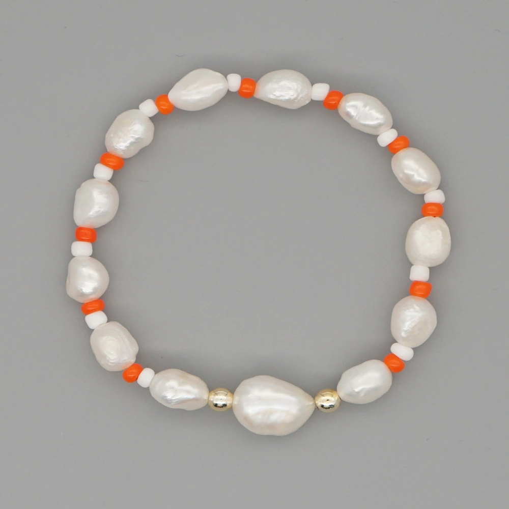 Simple Creative Baroque Natural Freshwater Pearl Bracelet Jewelry