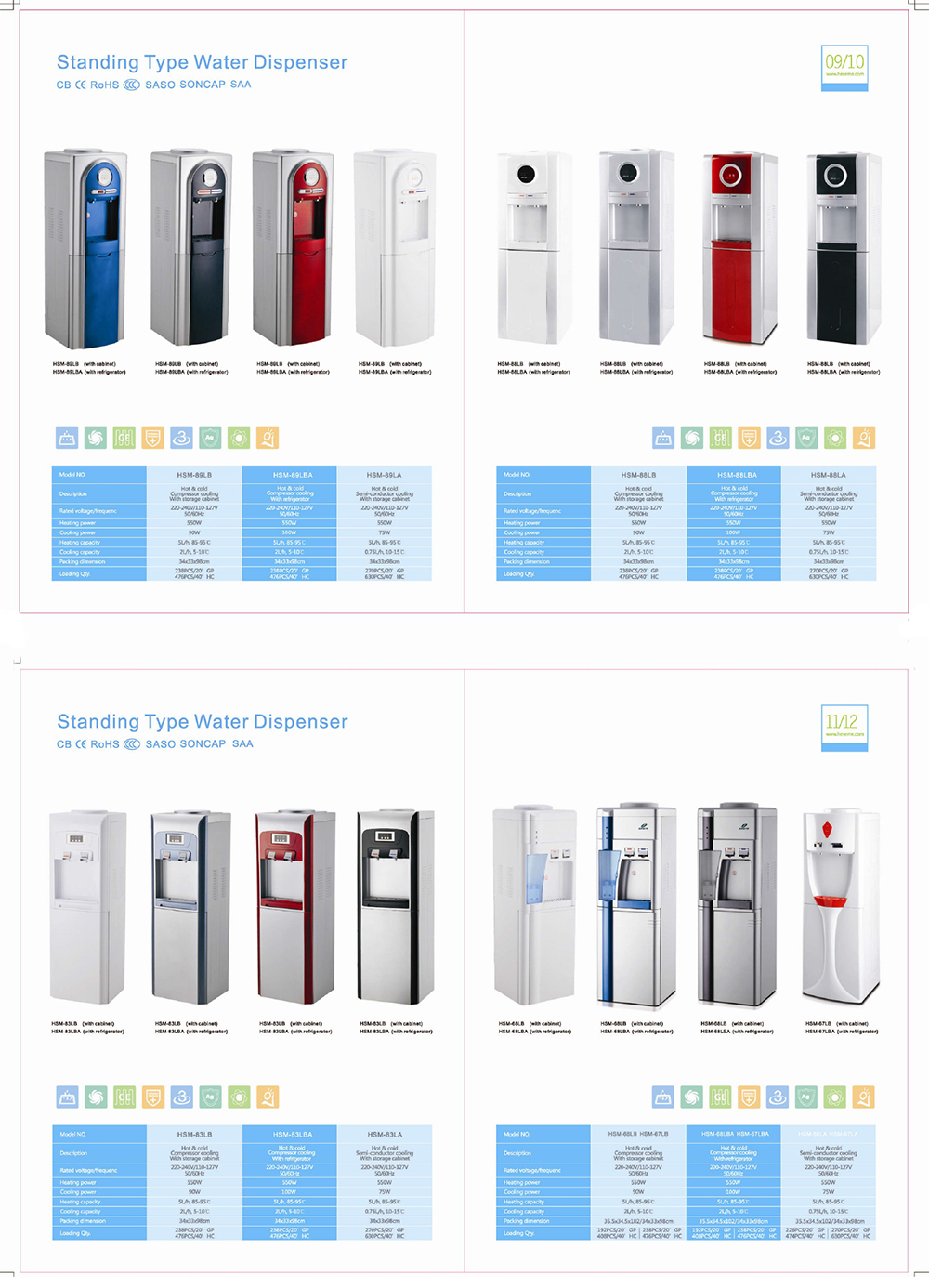 High Quality Floor Standing Two/Three Taps Ro Water Purifier Water Cooler Dispenser