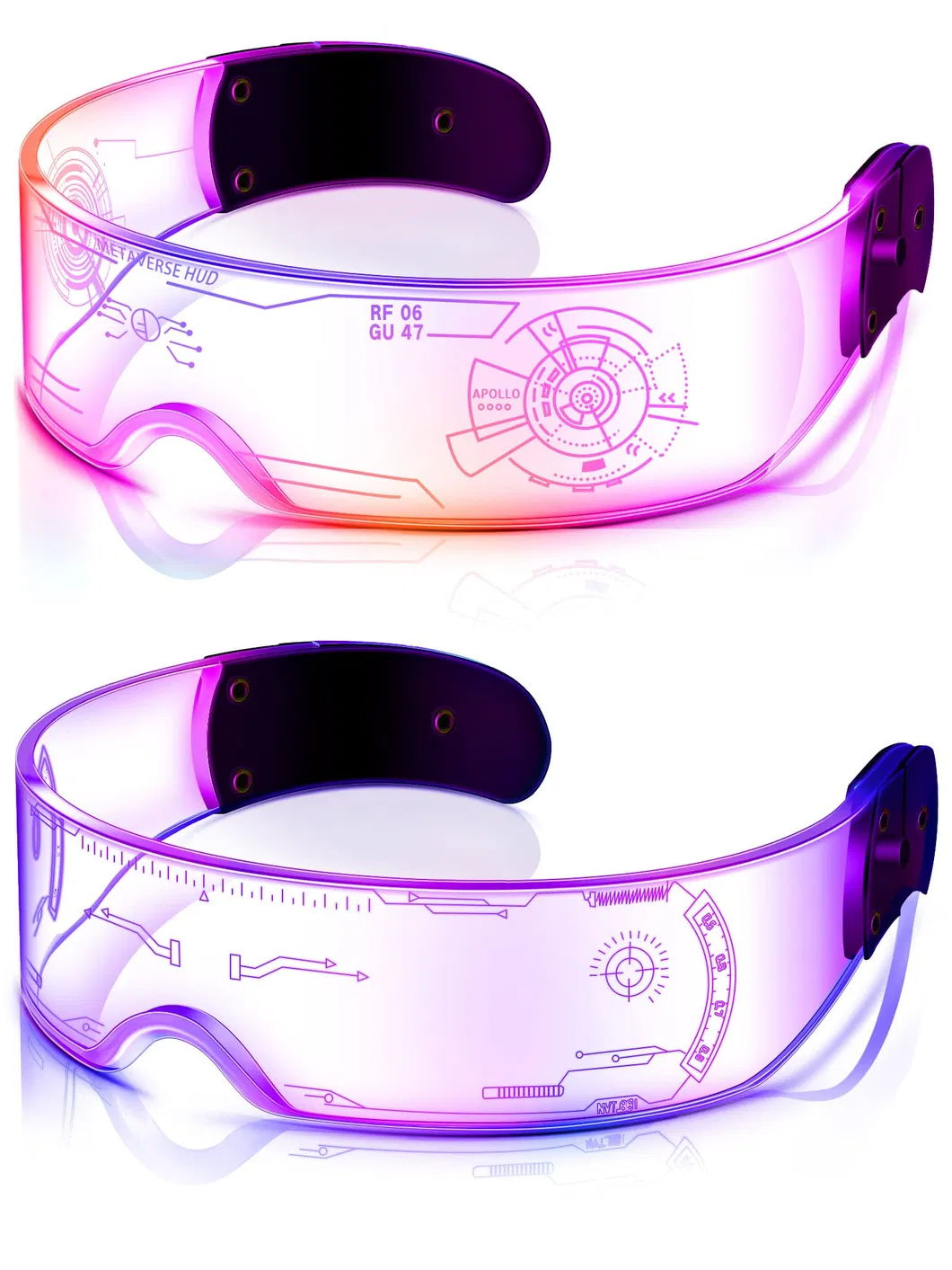 Colorful LED Night Vision Glasses High Definition Gradient Light up